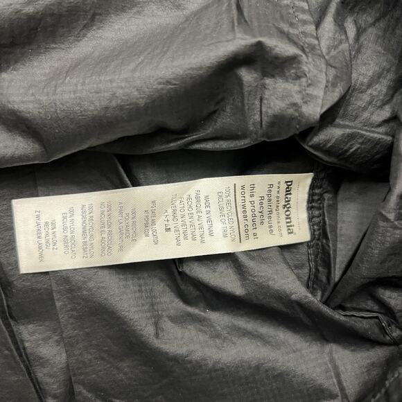 Patagonia Houdini Jacket Mens XL Black Hooded Windbreaker Full Zip Lightweight - Picture 6 of 10